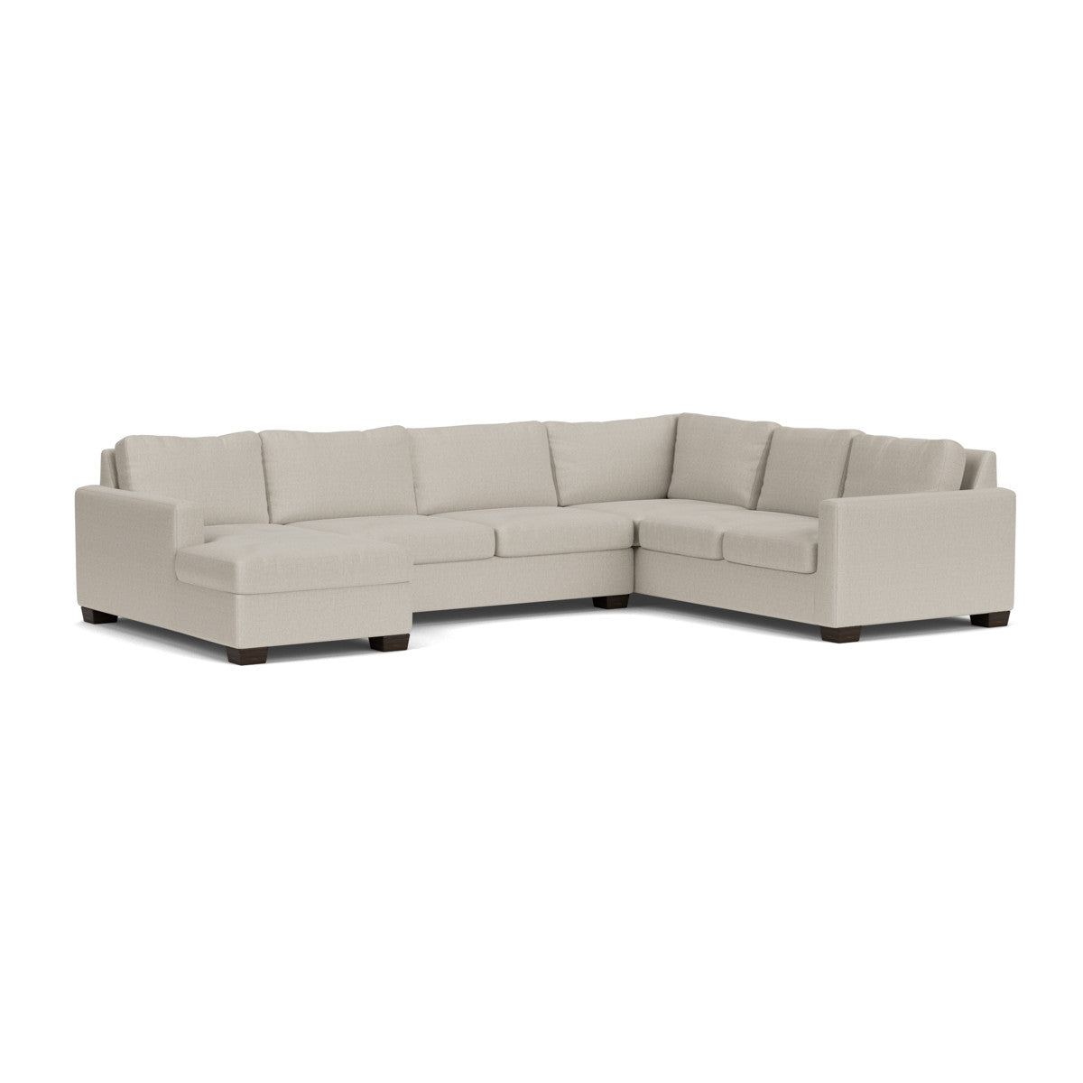 Track 141" Corner Sectionals W. Full Sleeper & Left Chaise - Tropez Oyster