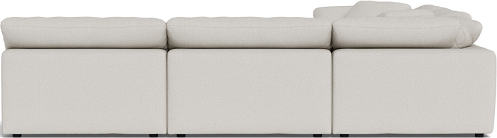 Fluffy 133.5" 5 Piece Sectional W/Ottoman - Tussah Snow