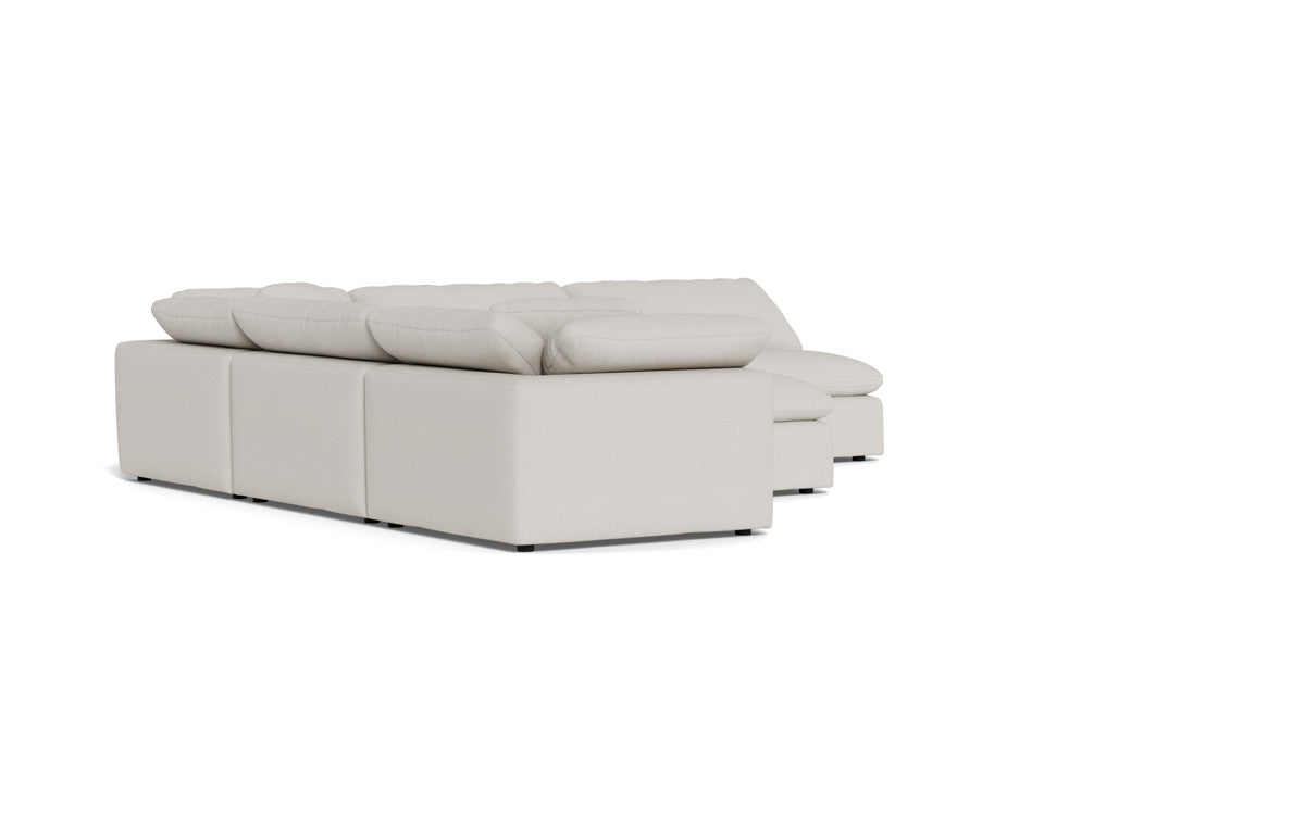Fluffy 133.5" 5 Piece Sectional W/Ottoman - Tussah Snow