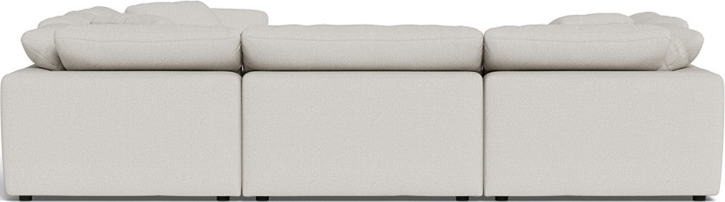 Fluffy 133.5" 6 Piece Sectional W/Ottoman - Tussah Snow