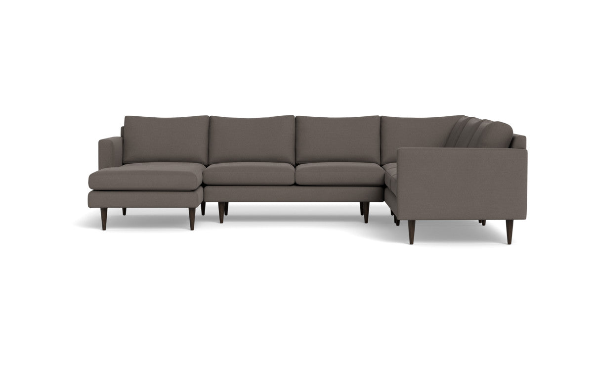 Wallace 130" Untufted Corner Sectionals w. Left Chaise - Superb Rust
