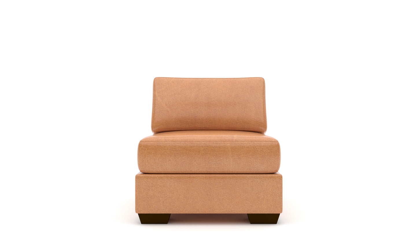Track Leather Armless Chair - Hudson Lager