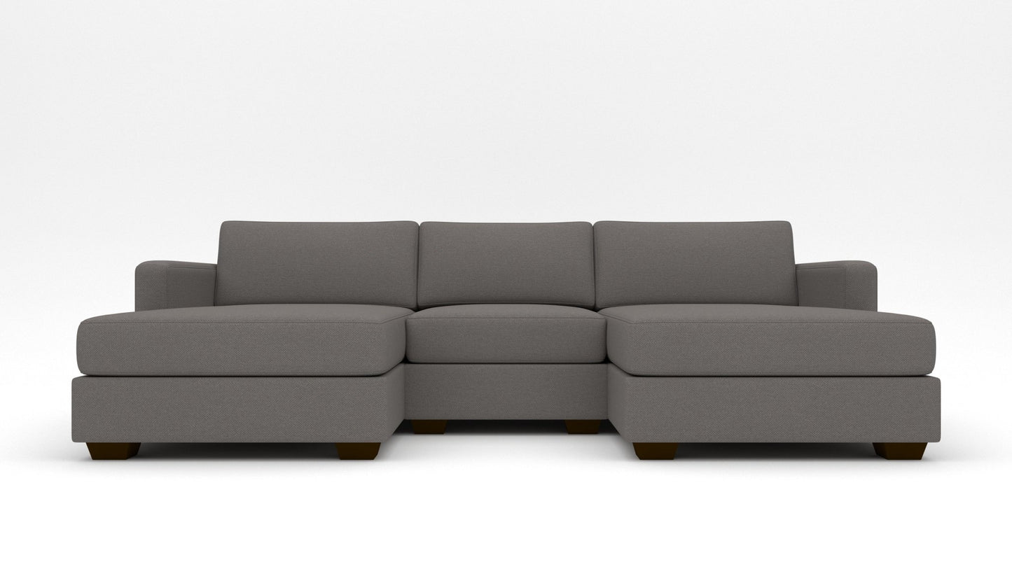 Track 103" Double Chaise With Armless Chair - Peyton Slate