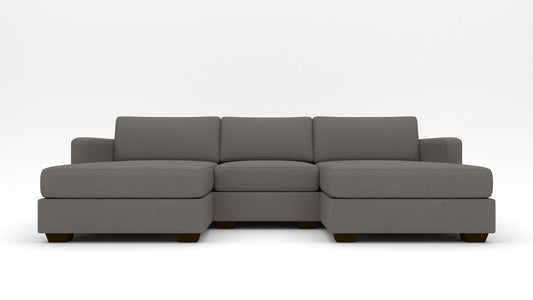 Track 103" Double Chaise With Armless Chair - Peyton Slate