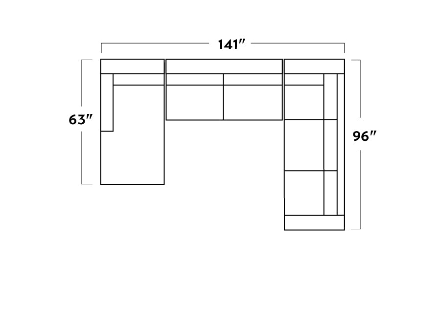 Track 141" Corner Sectionals w. Left Chaise -