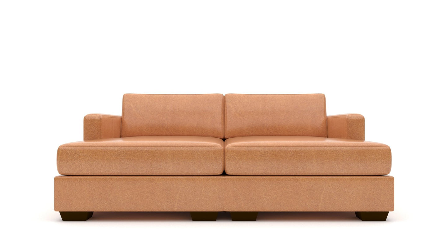 Track 78" Leather Double Chaise - HUDSON LAGER