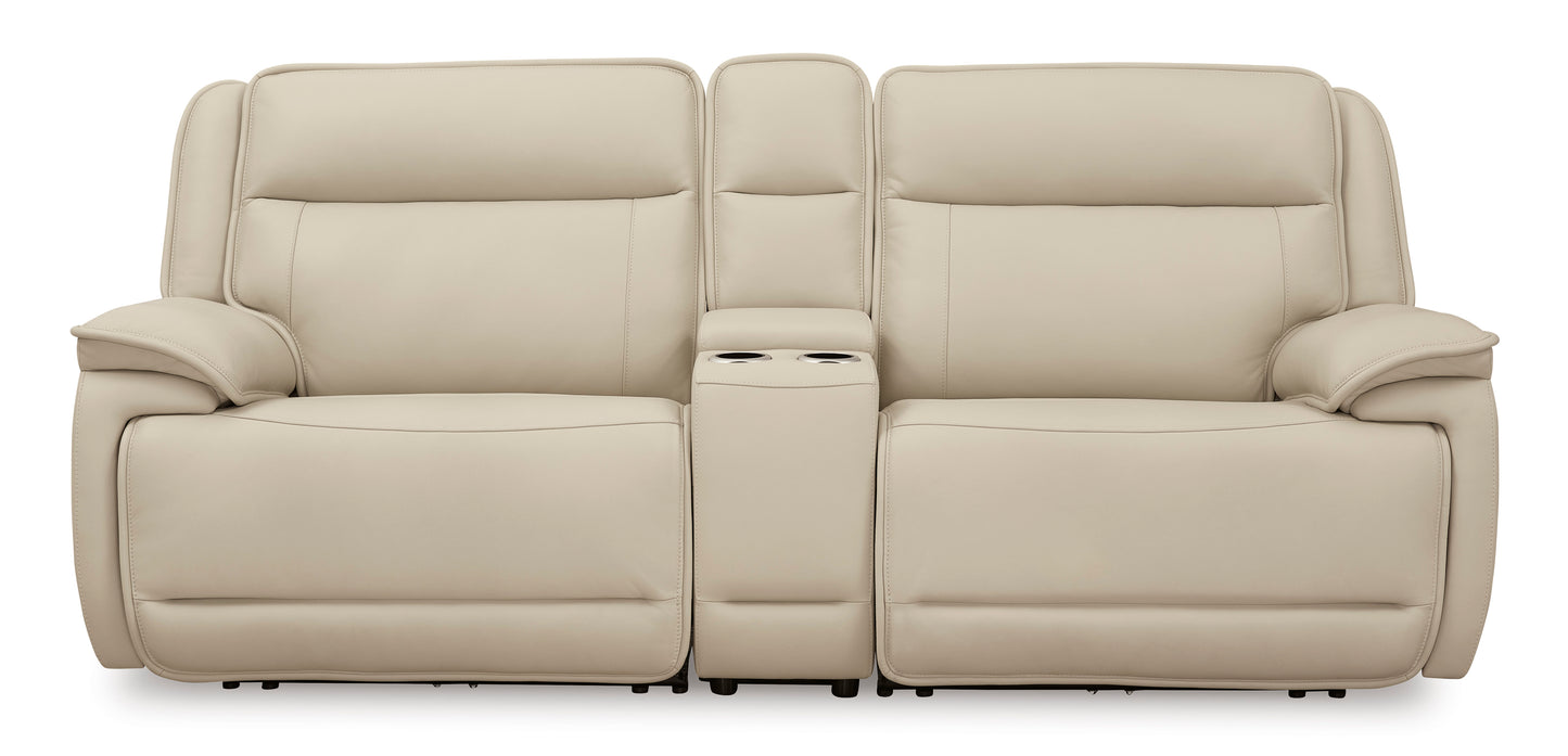 Demi 2 PC Leather Sofa W/Console -