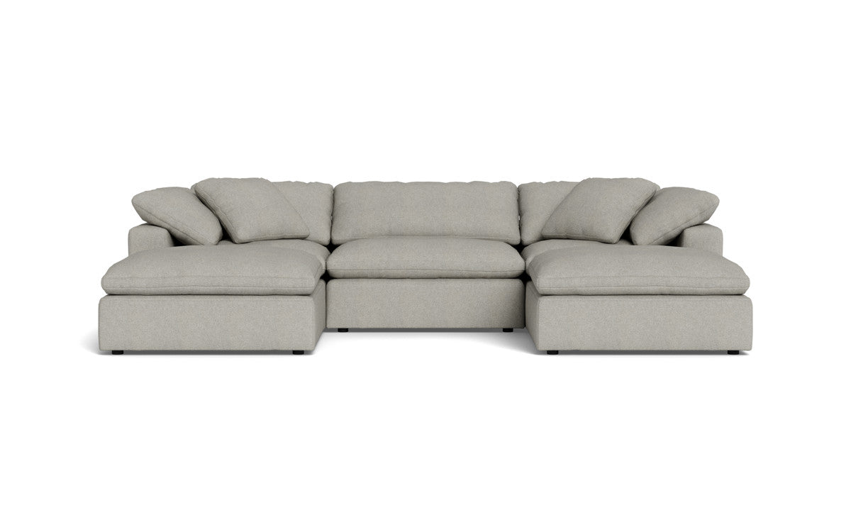 Fluffy 133.5" 3 Piece Sofa W/Double Ottoman - Villa Dove