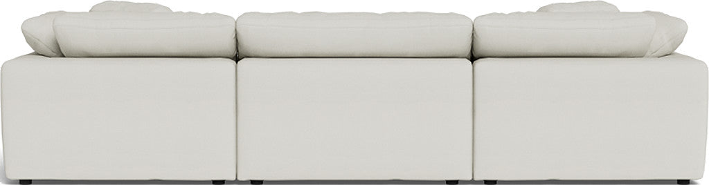 Fluffy 133.5" 3 Piece Sofa W/Double Ottoman - Villa Ivory