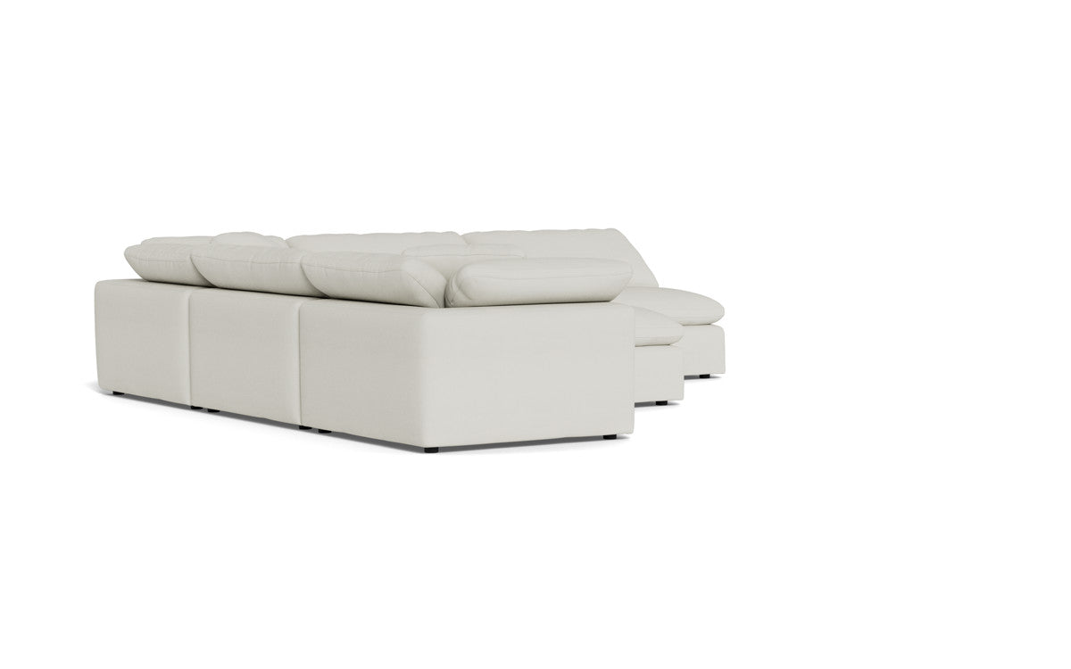 Fluffy 133.5" 5 Piece Sectional W/Ottoman - Villa Ivory