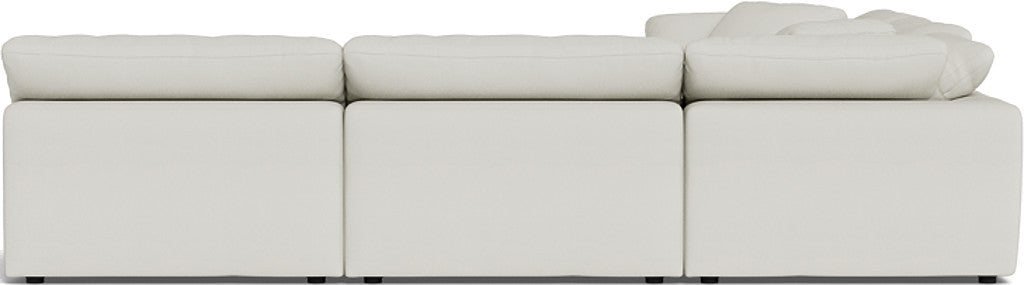 Fluffy 133.5" 5 Piece Sectional W/Ottoman - Villa Ivory