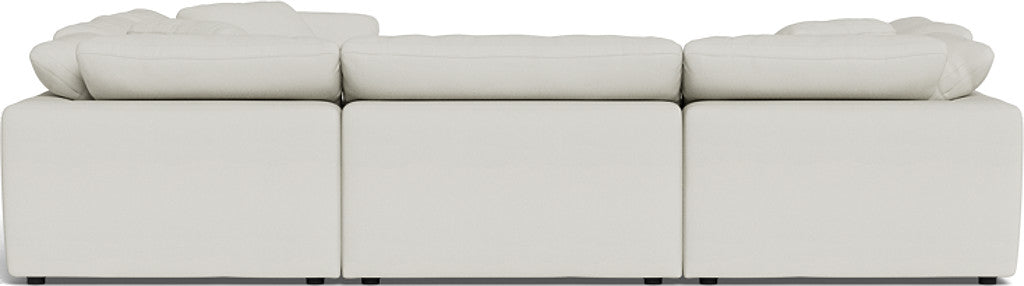 Fluffy 133.5" 6 Piece Sectional W/Ottoman - Villa Platinum
