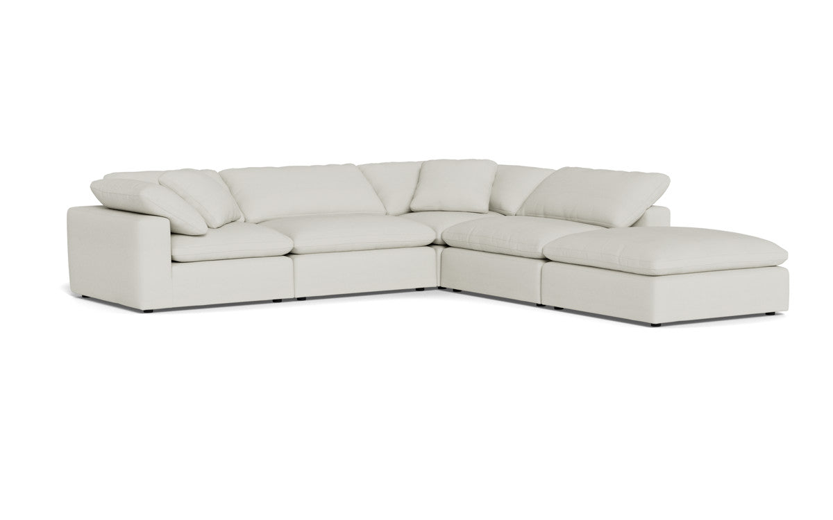 Fluffy 133.5" 4 Piece Sectional w/Otto - Villa Ivory