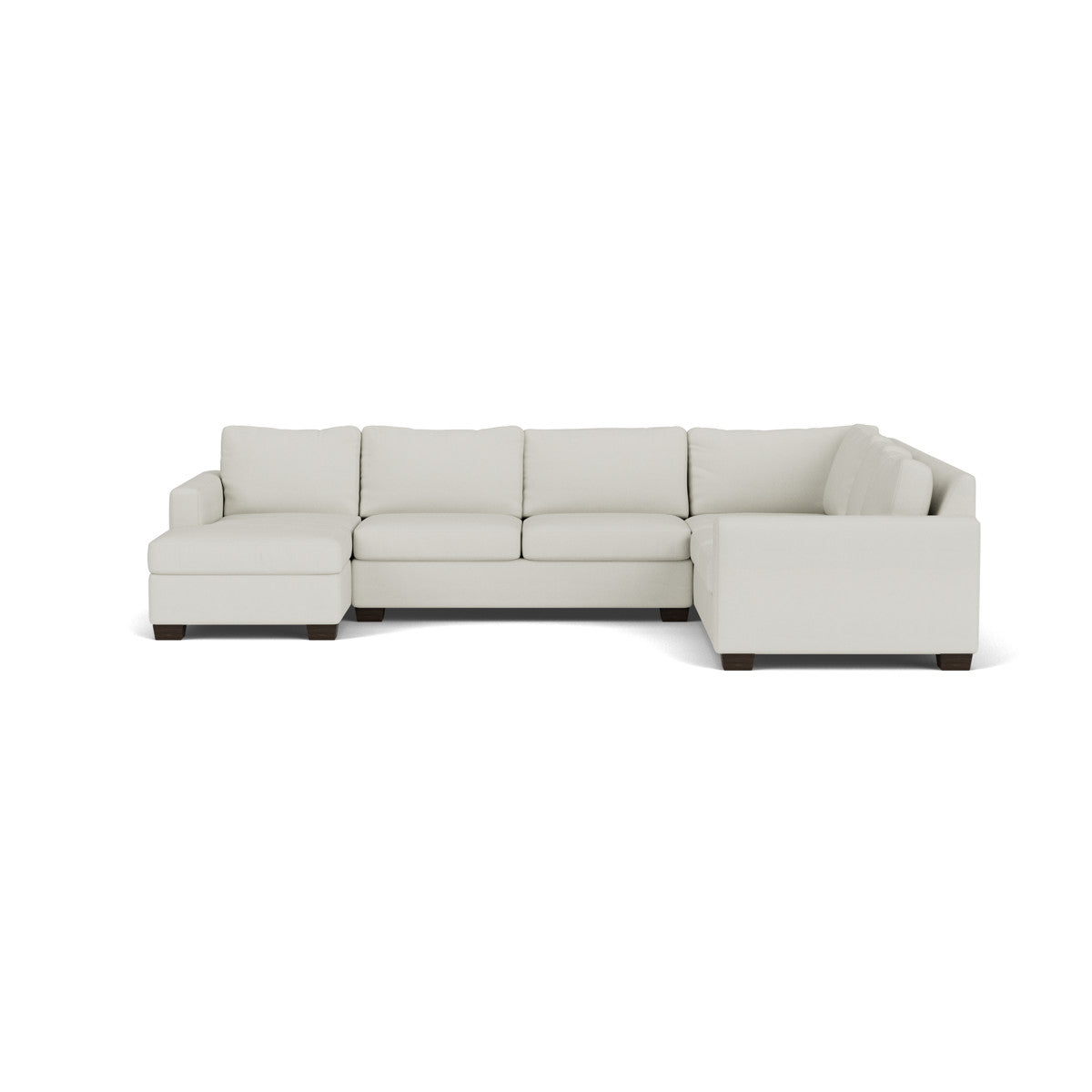 Track 141" Corner Sectionals W. Full Sleeper & Left Chaise - Villa Ivory