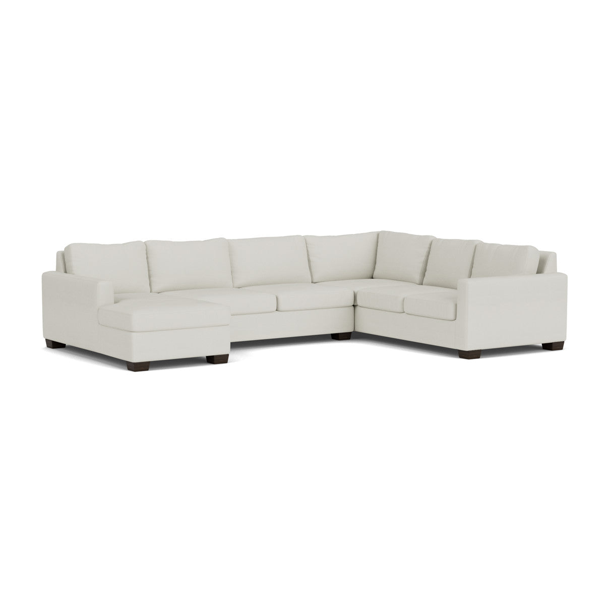 Track 141" Corner Sectionals W. Full Sleeper & Left Chaise - Villa Ivory