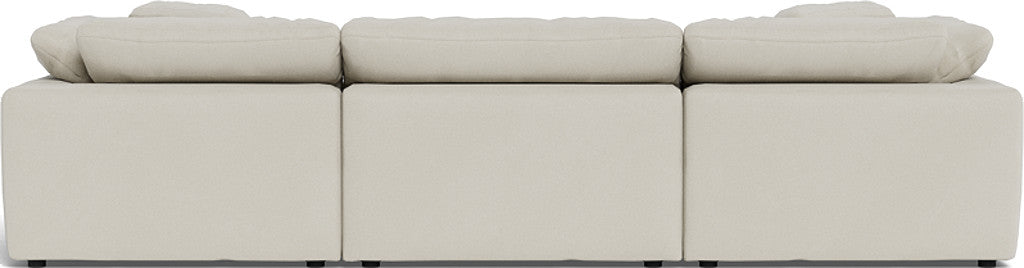 Fluffy 133.5" 3 Piece Sofa W/Double Ottoman - Villa Oyster