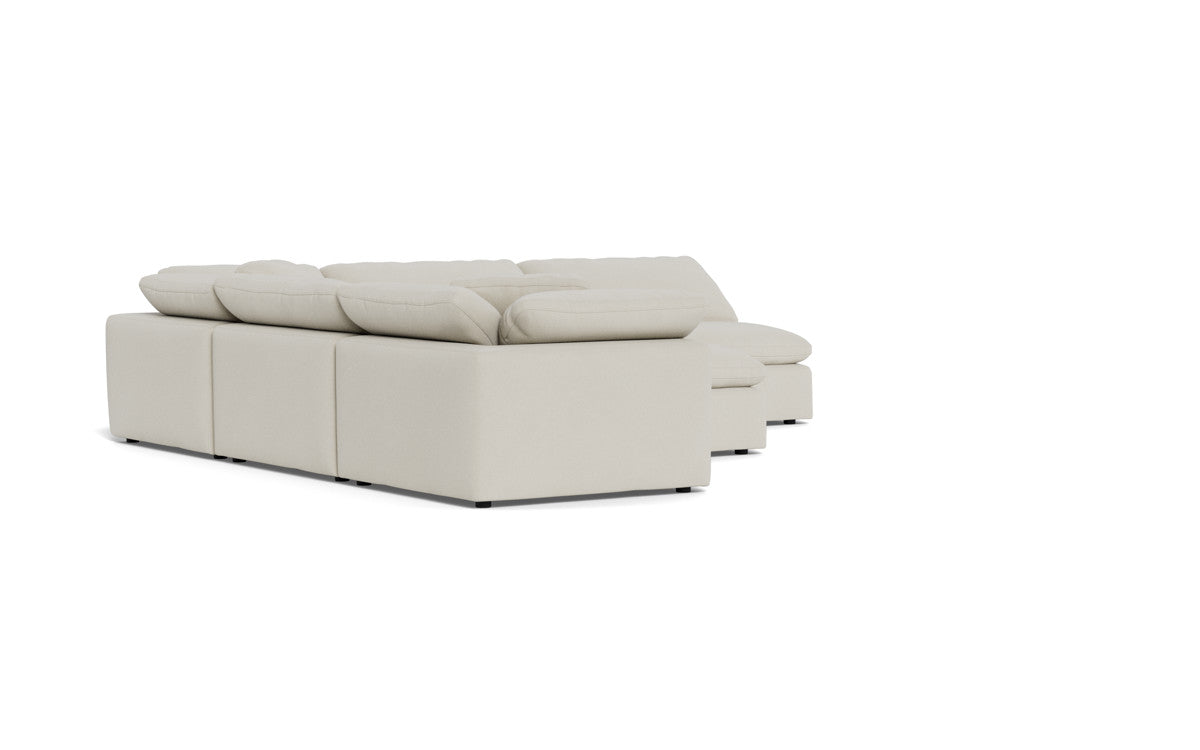 Fluffy 133.5" 5 Piece Sectional W/Ottoman - Villa Oyster