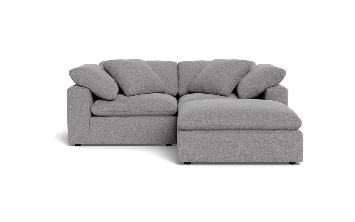 Fluffy 89" 2 Piece Sofa w/Otto - Villa Platinum