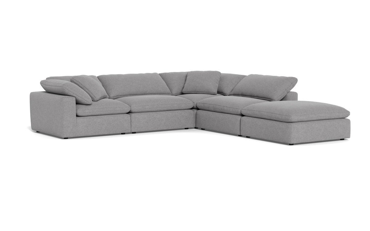 Fluffy 133.5" 4 Piece Sectional w/Otto - Villa Platinum