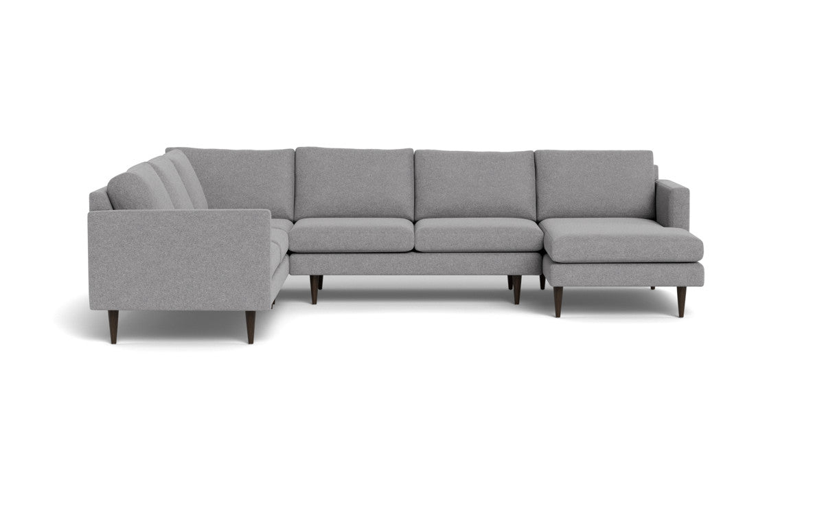 Wallace 130" Untufted Corner Sectionals w. Right Chaise - Villa Platinum