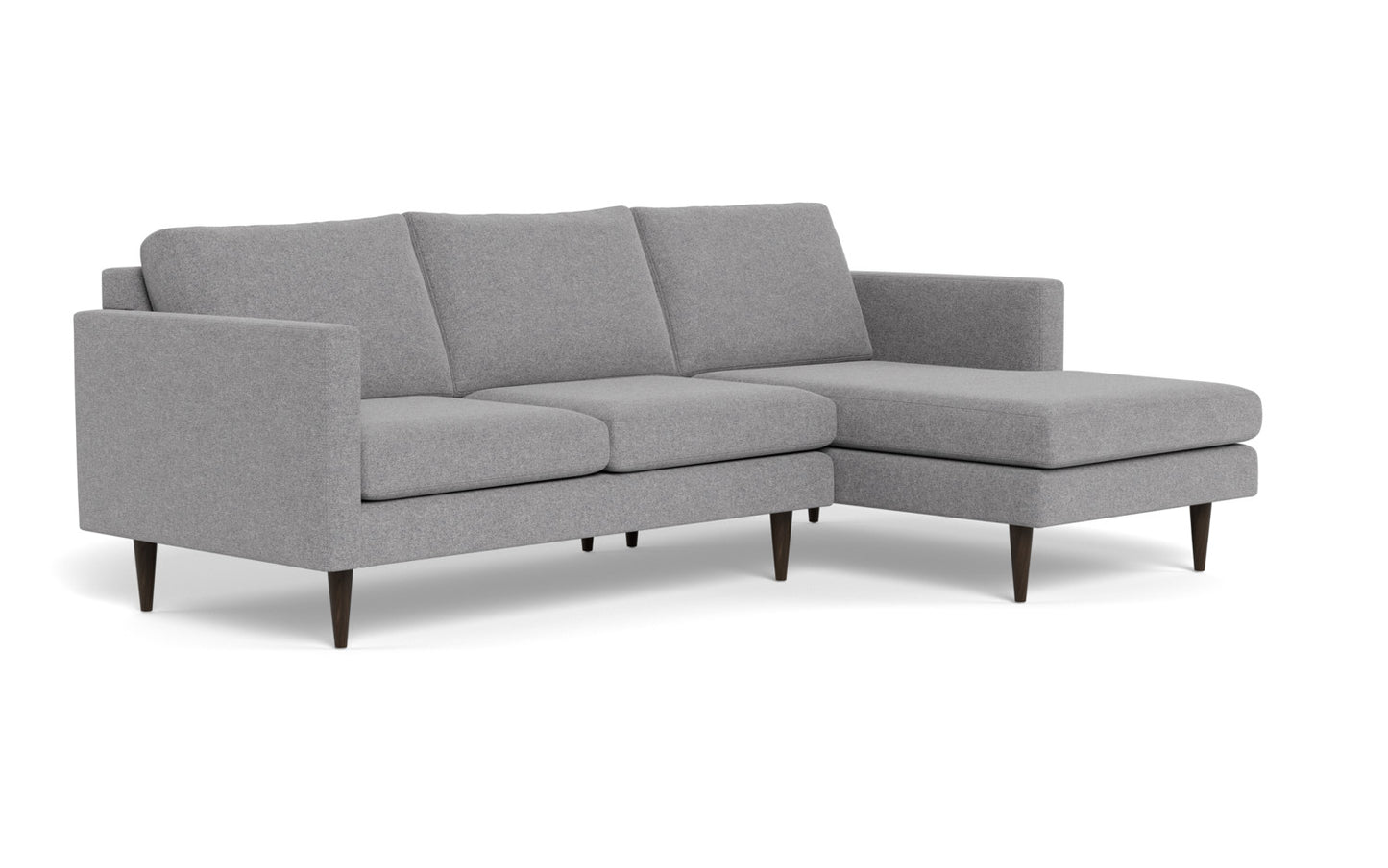 Wallace 98" Untufted Right Chaise Sectional - Villa Platinum