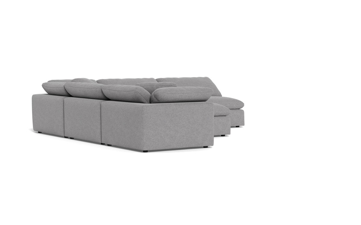Fluffy 133.5" 5 Piece Sectional W/Ottoman - Villa Platinum