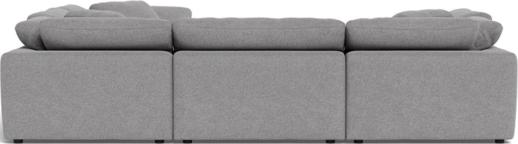 Fluffy 133.5" 6 Piece Sectional W/Ottoman - Villa Platinum