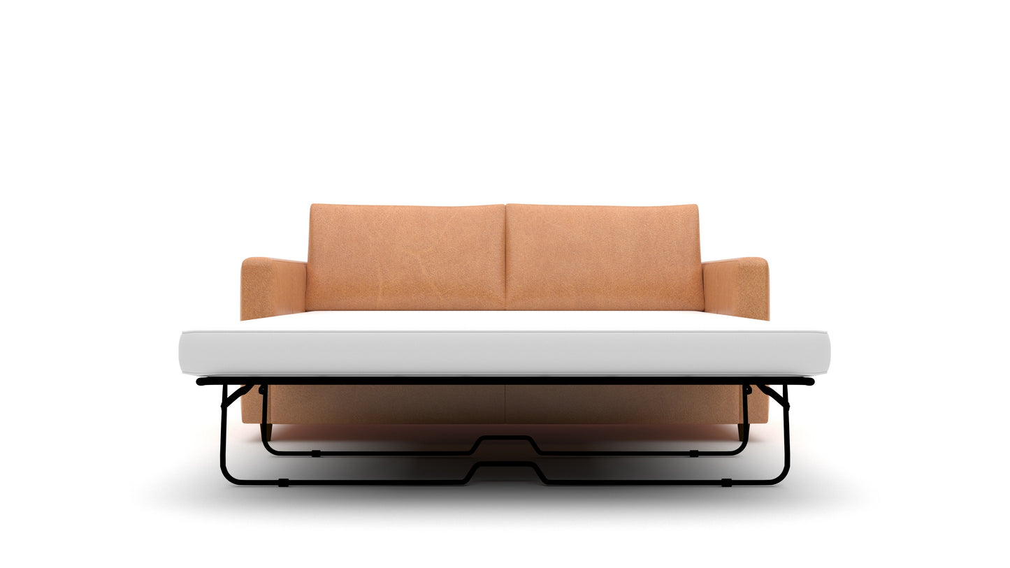 Wallace 74" Leather Untufted Queen Sleeper Sofa -