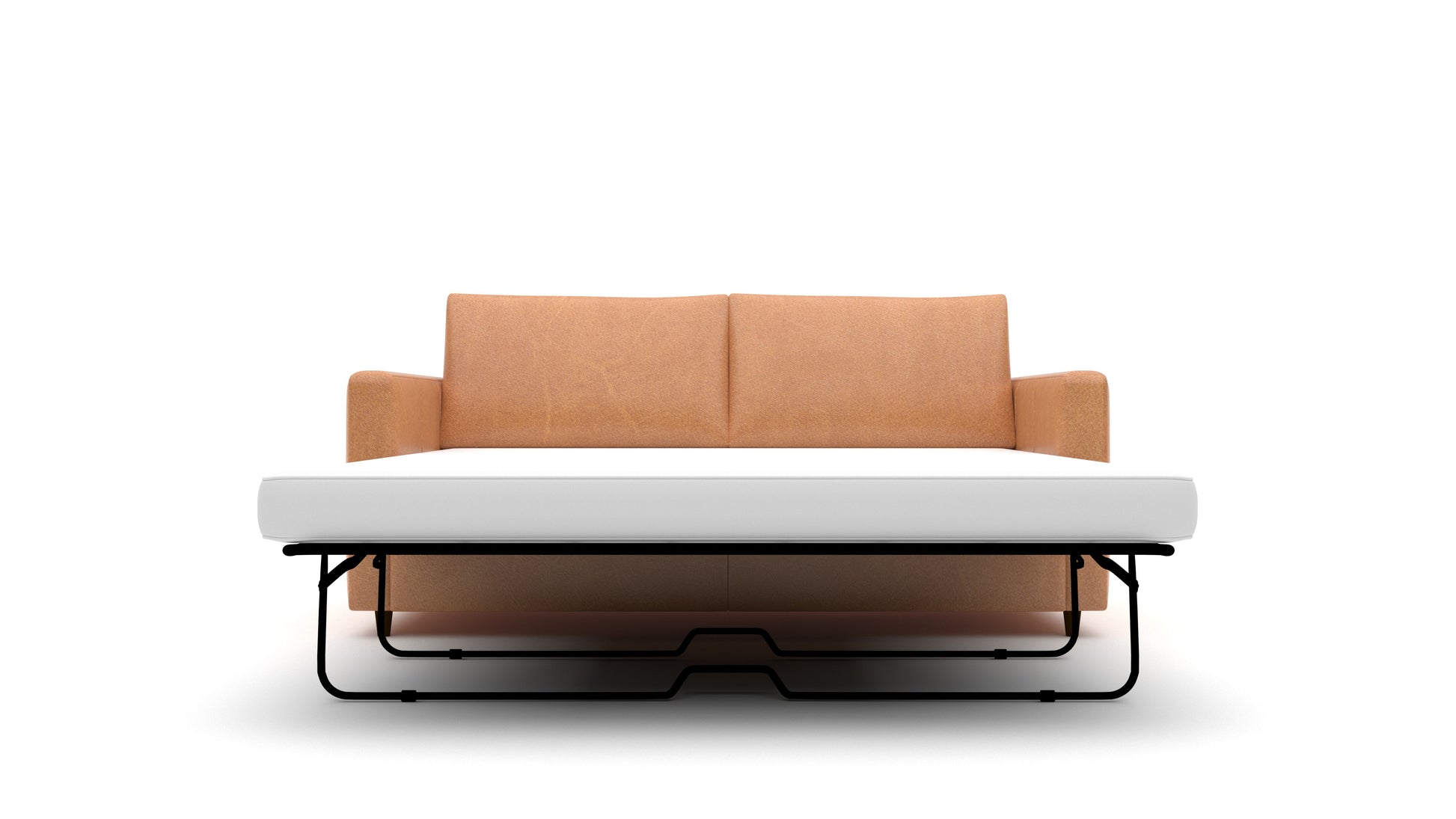 Wallace 74" Leather Untufted Queen Sleeper Sofa -