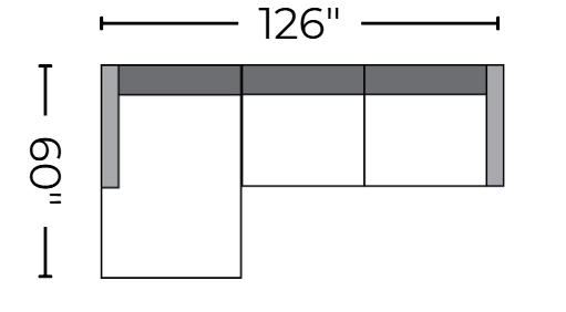 Bouldin 126" Laf Chaise Sectional - Peyton Slate