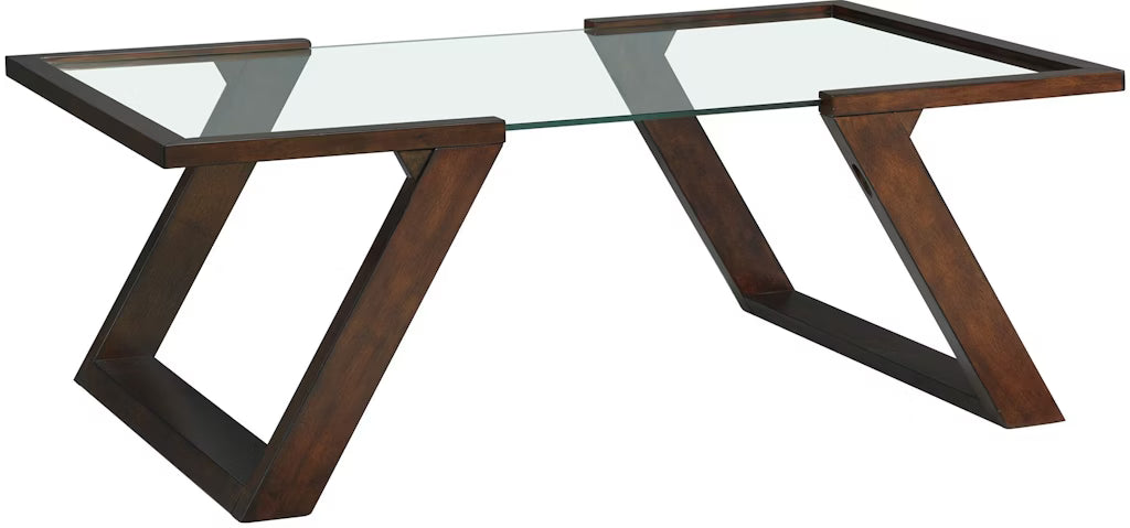 Kellan Glass & Wood Coffee Table -