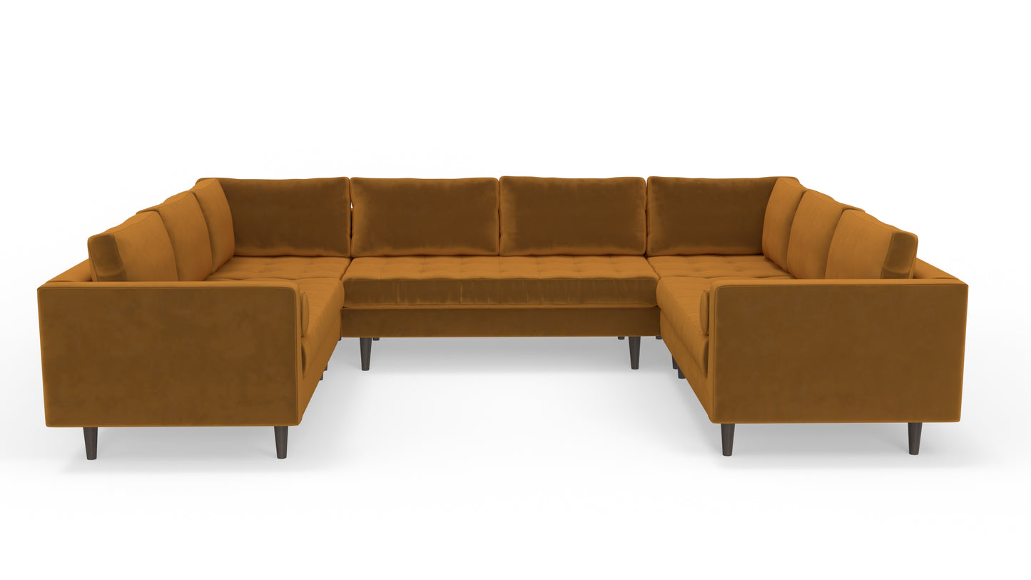Ladybird 134" U Sectional - Sorrento Almond