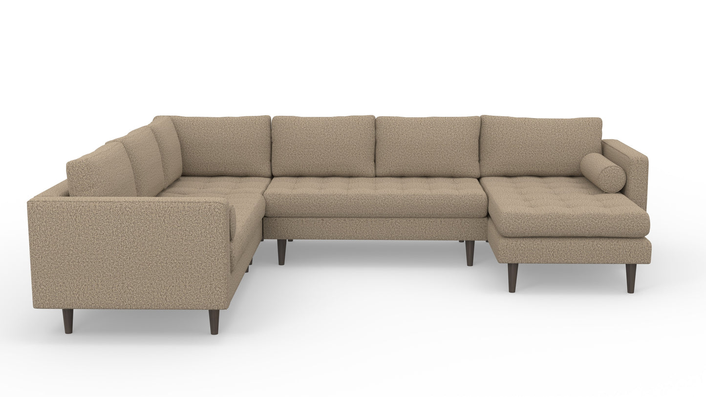 Ladybird 133" Corner Sectionals w. Right Chaise - Celine Cub