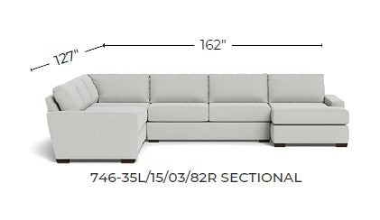 Mas Mesa 162" Deep Corner Sectionals w. Right Chaise Curious Pearl Quick Ship -