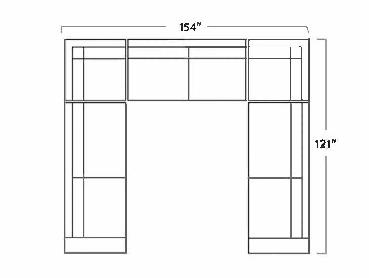 Mesa 154" Leather Condo U Sectional -