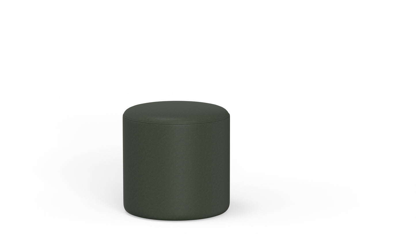 Ari 18" Leather Round Ottoman - Cheyenne Decoy