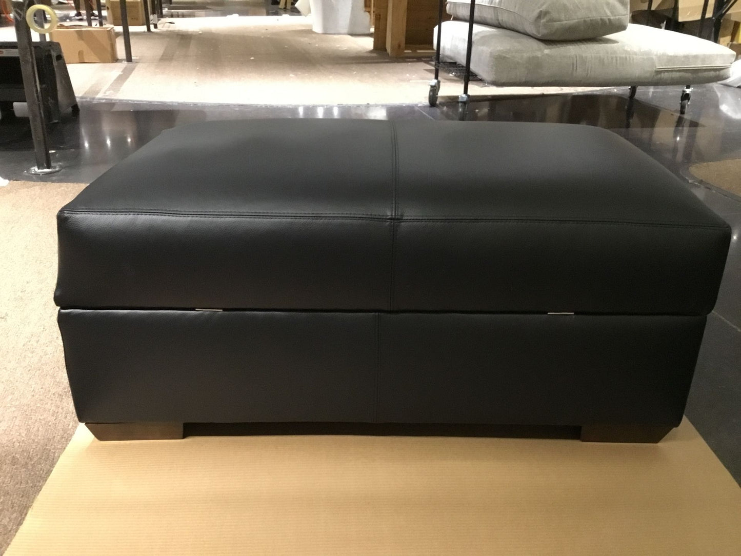 Mas Mesa Leather Storage Ottoman - Hudson Lager