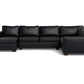 Track Leather Corner Sectionals W. Full Sleeper & Left Chaise