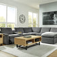 Hadley Right Chaise 5 Seat Reclining Corner Sectional with Console Granite