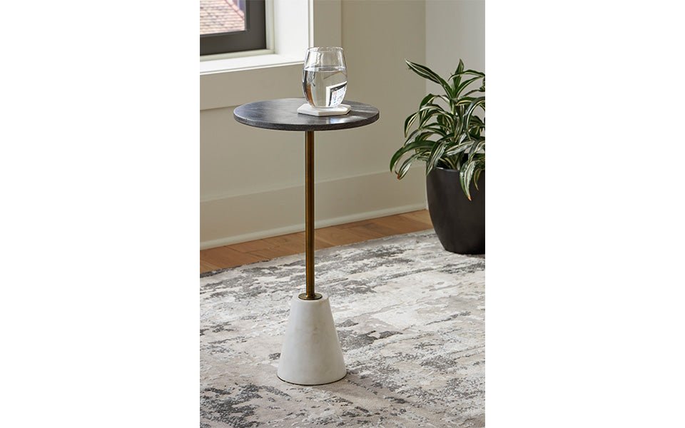Cary B/W Marble Accent Table