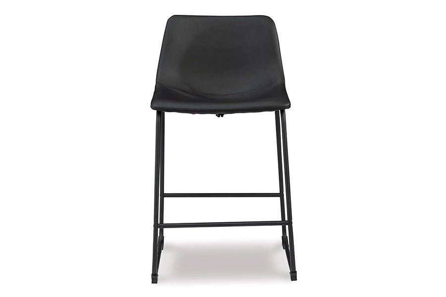 Black Upholstered Counter Stools (Set of 2)