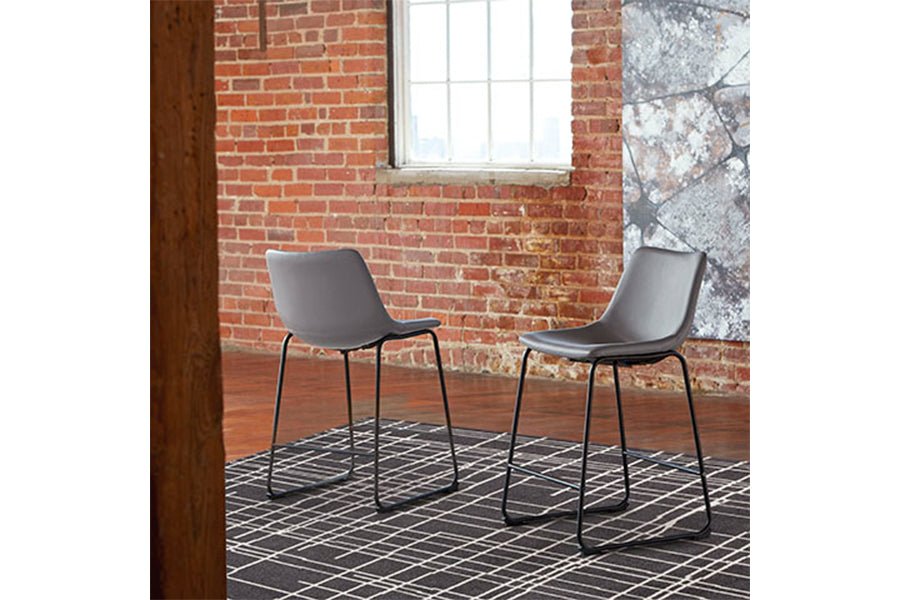 Gray Upholstered Counter Stools (Set of 2)