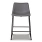 Gray Upholstered Counter Stools (Set of 2)
