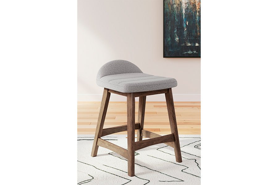 Lynn Gray Upholstered Counter Stools (Set of 2)