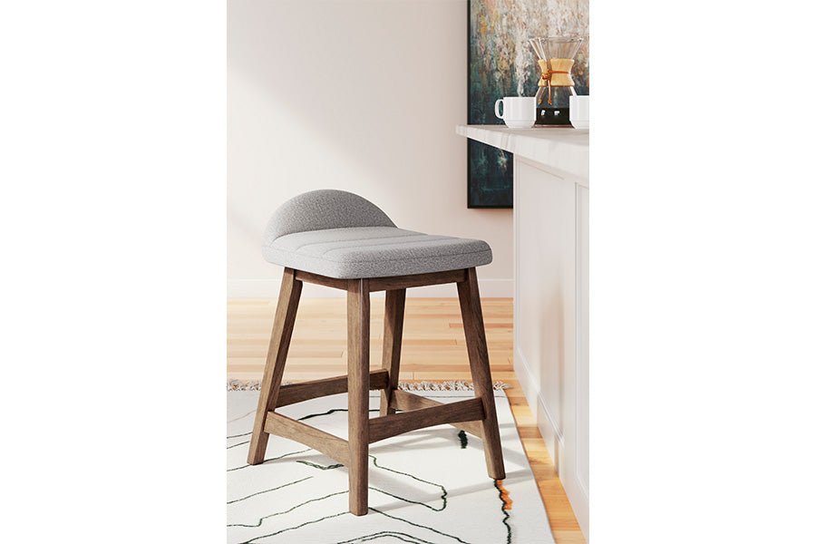 Lynn Gray Upholstered Counter Stools (Set of 2)