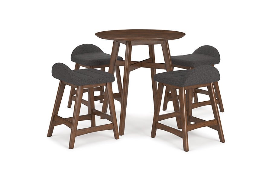 Lynn Charcoal Upholstered Counter Stools (Set of 2) -