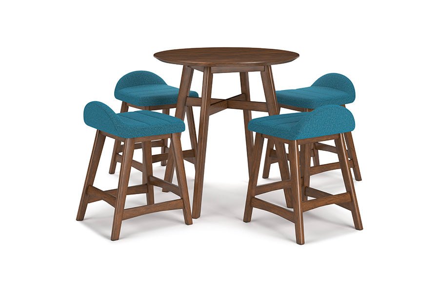 Lynn Blue Upholstered Counter Stools (Set of 2) -