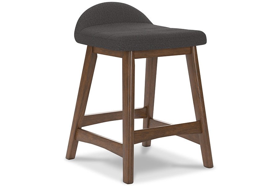 Lynn Charcoal Upholstered Counter Stools (Set of 2) -