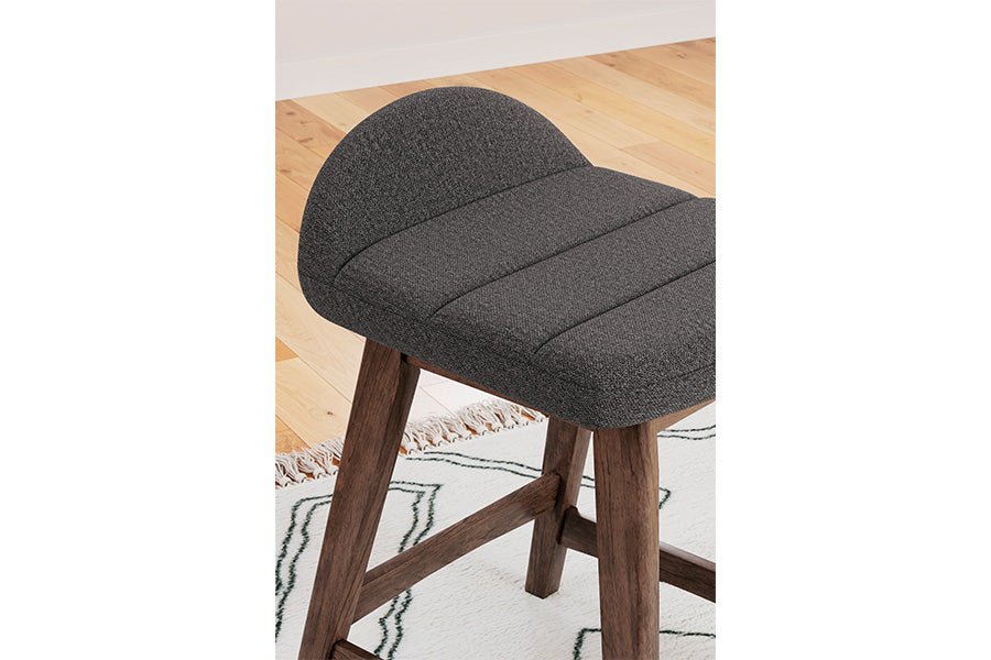 Lynn Charcoal Upholstered Counter Stools (Set of 2) -