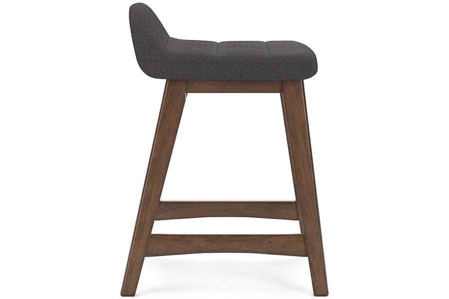 Lynn Charcoal Upholstered Counter Stools (Set of 2) -